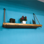 etagère murale bois rouge