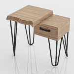 table de nuit tarra en bois hêtre finitions live edge fabriquée en Algérie