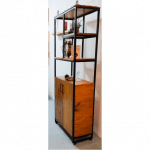 meuble etagères bois rouge