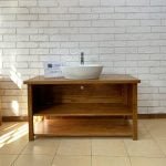 meuble de salle de bain en bois massif essence chêne